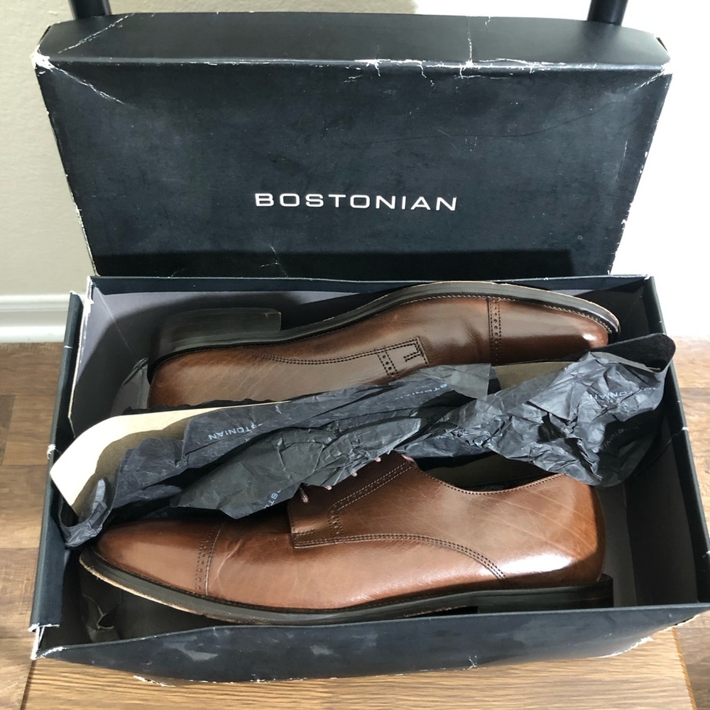 Bostonian Size 9M Oxford Brown Leather Men Dress Shoes 21512